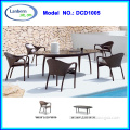 Rattan 1 table 5 chairs dining set German Luxury Dining room furniture DCD1005